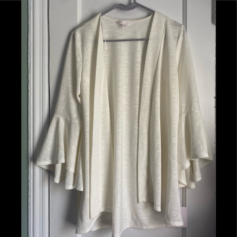NWT Lauren Conrad Waterfall Cardigan, 3/4 bell sleeves, Ivory, size: Small